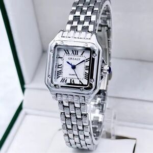 Panthere Silver Quartz Watch